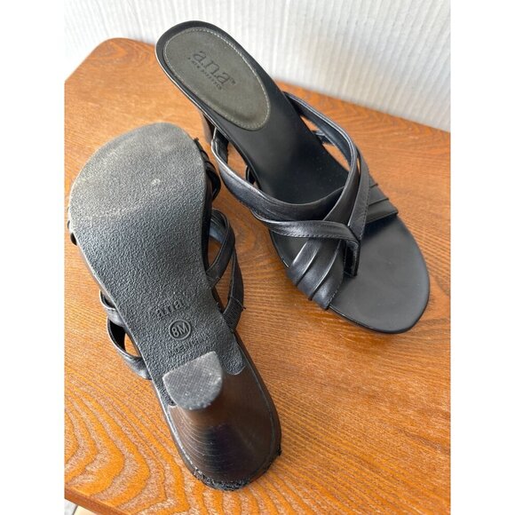 A.N.A. Women’s Slip On Strappy Sandal Heels Black Size 8M Sku 0300 / 2771 - Picture 14 of 14